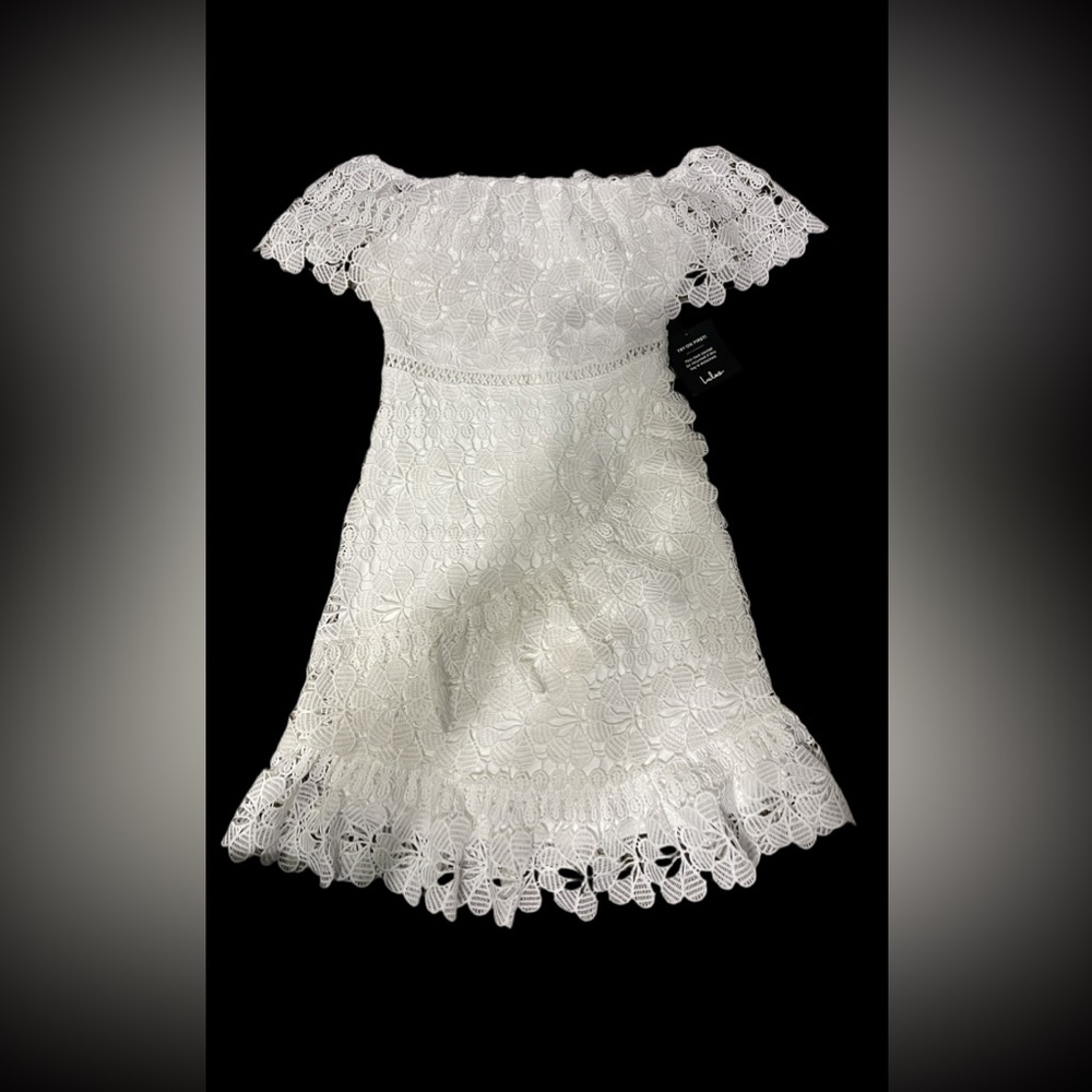 Lulu's White Lace Floral Dress